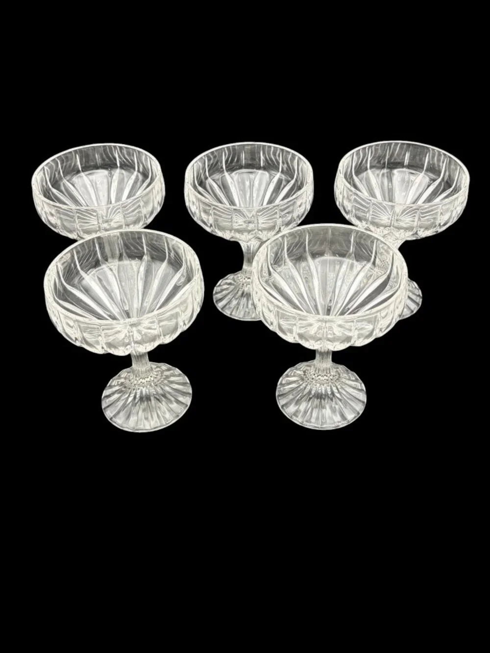 Mikasa Park Lane Crystal Coupe Champagne Tall Sherbet Glasses Set of 5
